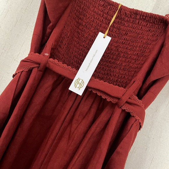 House of Harlow 1960 Elegant Rust Sleeveless Romper Linen $198 - Picture 7 of 11